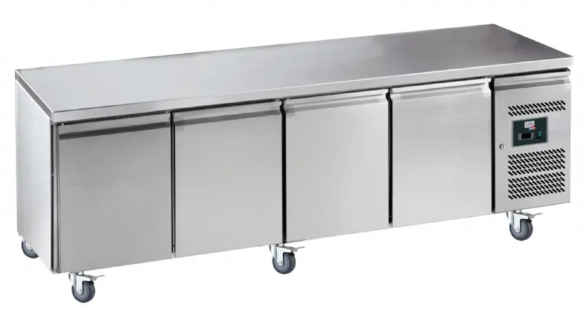 Desserte réfrigérée inox -2/+8°c gaz r290 avec 4 portes grilles 430x333 mm Retour Gratuit