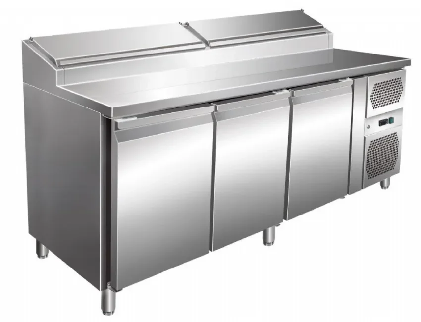 Achat Immédiat Table à pizza sandwiches réfrigérée +2/+8°c avec 3 portes 400x600 mm - 580 litres