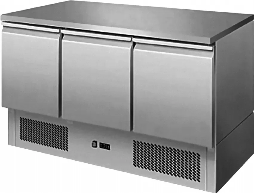 Meilleur Choix Desserte réfrigérée inox centrale +2/+8°c avec 3 portes - 368 litres