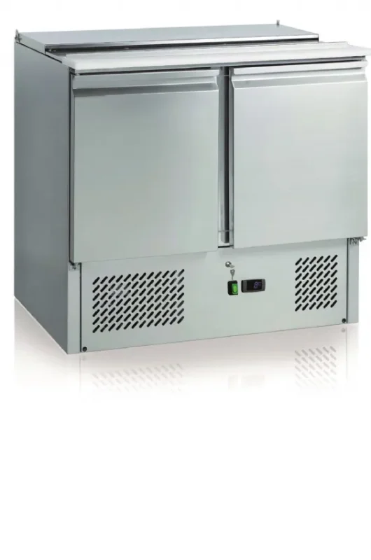 Saladette réfrigérée inox couvercle télescopique avec 2 portes +2/+8°c Meilleure Vente