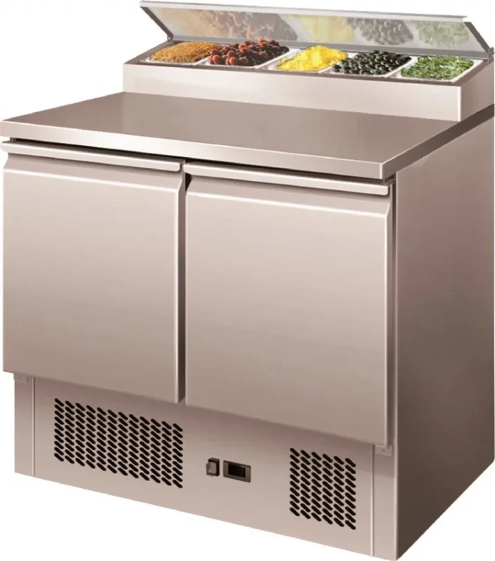 Meilleur Choix Table réfrigérée sandwiches inox avec 2 portes +2/+8°c - 240 litres