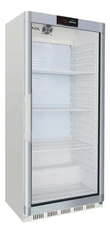 Armoire réfrigérée blanche porte vitrée +2/+8°c avec 3+1 clayettes fermeture à clé Super Prix