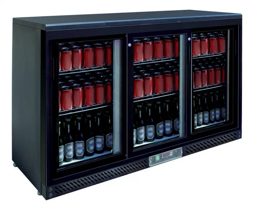 Bon Plan Arrière de bar réfrigère +0/+8°c avec 3 portes coulissantes vitrées - 330 litres