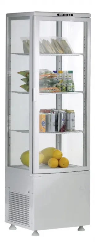 Vitrine réfrigérée blanche panoramique 0/+12°c et éclairage - 235 litres Réduction