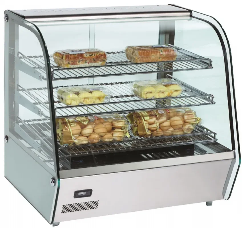 Must-Have Vitrine de présentation chauffante avec éclairage led - 120 litres