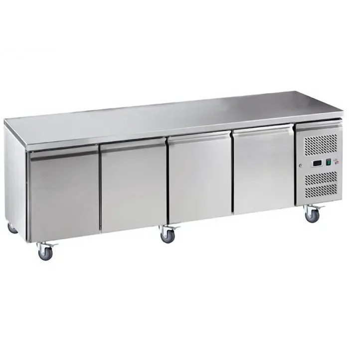 Desserte réfrigérée inox centrale -2/+8°c avec 4 portes 600x400 - 553 litres Prix Promo