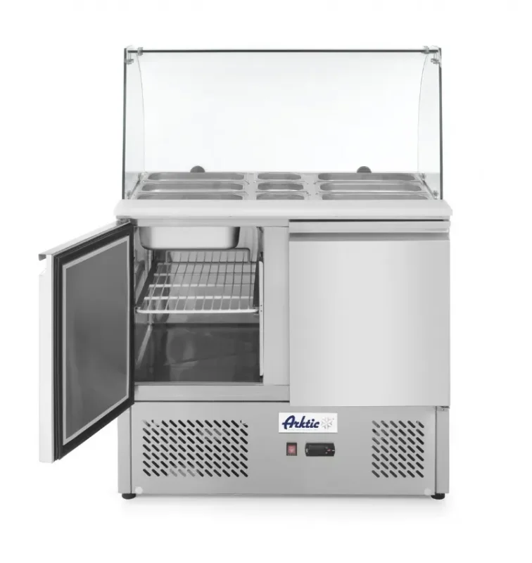 Offre Limitée Saladette 2 portes avec vitrine réfrigérée en verre 300l