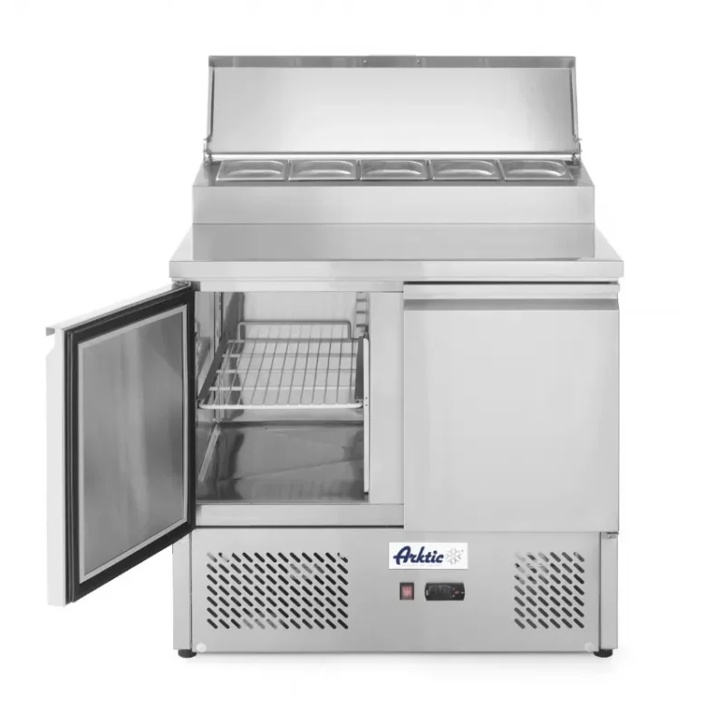 Bon Plan Saladette 2 portes avec vitrine réfrigérée gn surélevée 300l