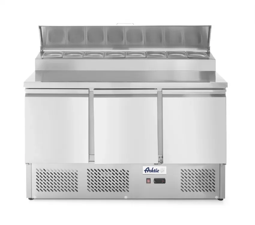 Affaire À Saisir Saladette 3 portes avec vitrine réfrigérée gn surélevée 380l