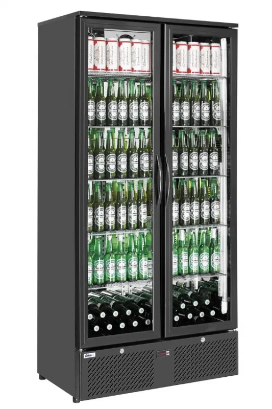 Vitrine de présentation boissons double portes 458l Acheter En Ligne