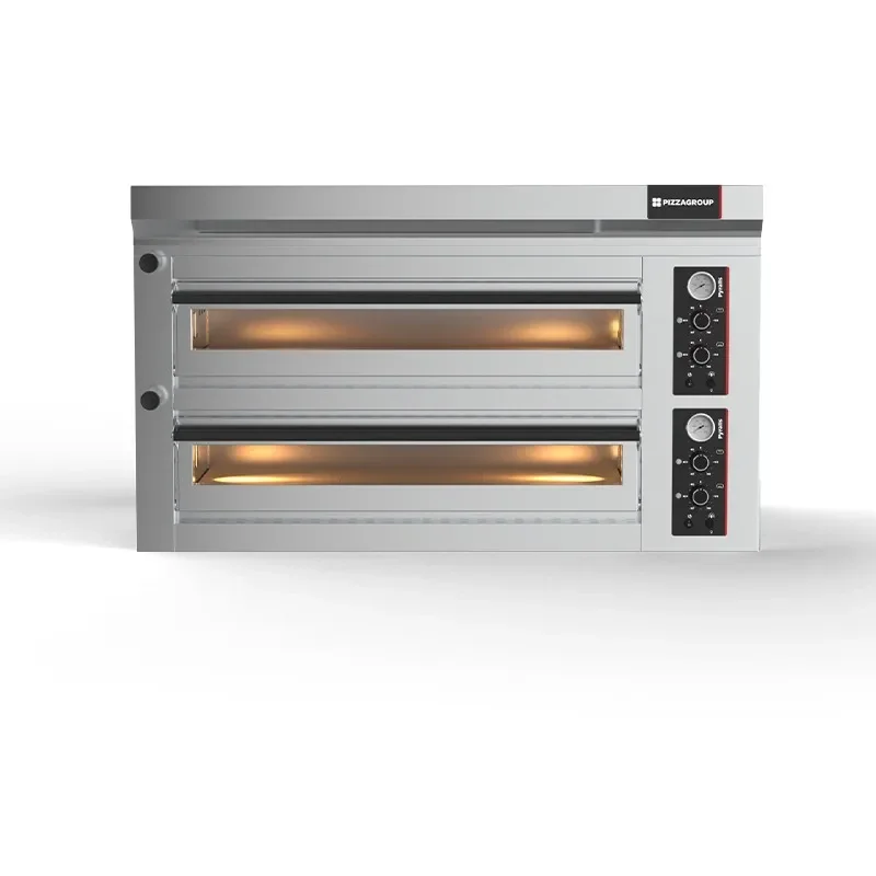 Four à pizza professionnel électrique 2 chambres 6 pizzas diamètre 30 à 34 cm Solde