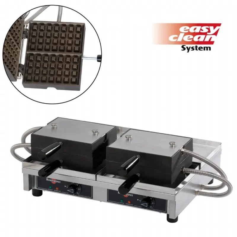 Gaufrier électrique professionnel 4 x 7 liège doubles ouverture 180° Soldes