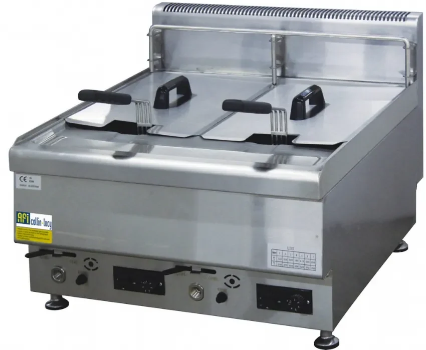 Friteuse gaz gamme à poser 650 avec 2 cuves 10 l puissance 12 kw Haute Qualité