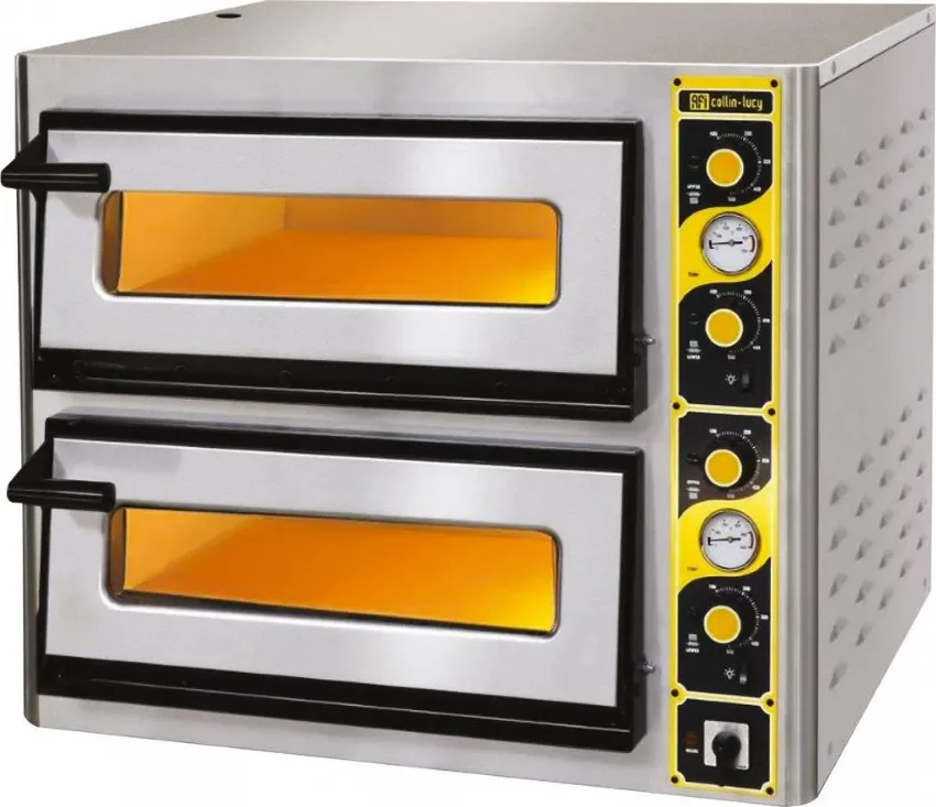 Four à pizza électrique 2 chambres commandes mécaniques avec 2 x 4 pizzas diamètre 33 cm Achetez Aujourd’hui