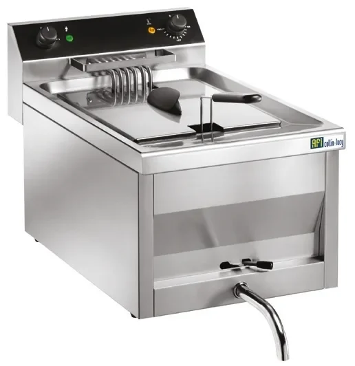 Friteuse de table électrique avec vidange à poser avec cuve 12 l puissance 9 kw Commande En Gros