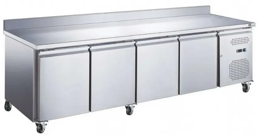 Table réfrigérée positive gn 1/1 avec dosseret 4 portes température +2/+8°c Bon Marché