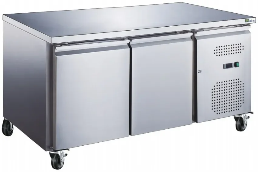 Livraison Gratuite Table réfrigérée positive 2 portes classe 5 température +2/+8°c - 1360x600x850mm