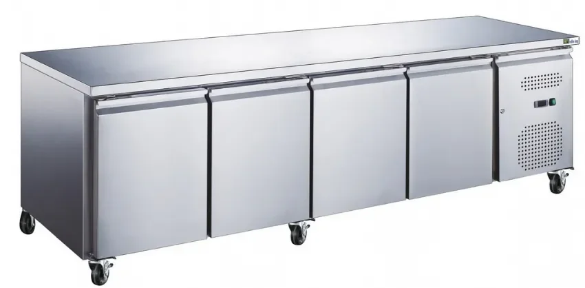 Vente Flash Table réfrigérée positive inox 4 portes classe climatique 5 température +2/+8°c
