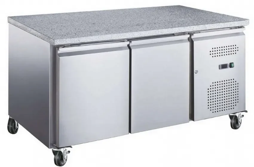 Super Prix Table réfrigérée pâtissière positive 2 portes dessus granit avec capacité 390 l