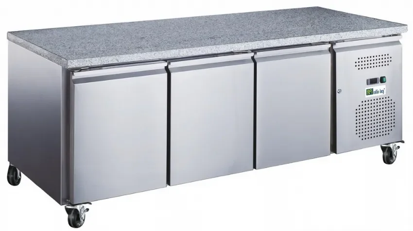 Promotion Table réfrigérée pâtissière positive 3 portes température -2/+8°c capacité 580 l