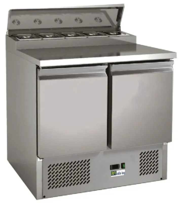 Saladette positive 2 portes avec 5 bacs gn 1/6 température +2/+8°c Vente Directe