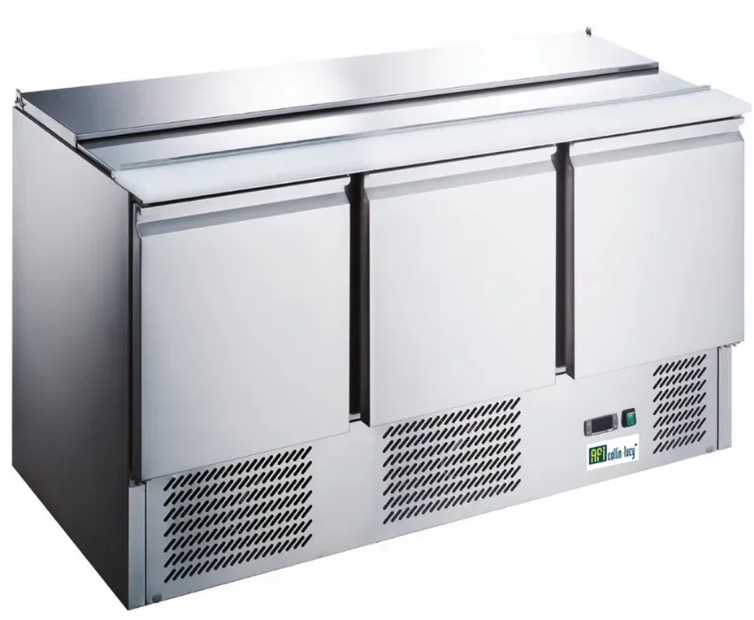 Usine Directe Saladette réfrigérée 3 portes avec 4 bacs gn 1/1 température +2/+8°c