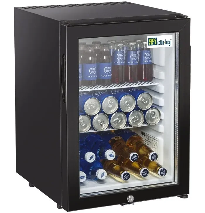 Livraison Gratuite Mini-bar d'hôtel noir 1 porte vitrée - température +5/+12°c - 34 l