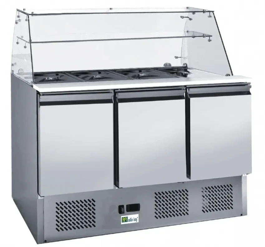 Saladette positive vitrée 3 portes avec 4 bacs gn 1/1 température +2/+8°c Affaire À Saisir