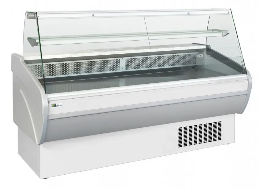 Prix Choc Comptoir d'exposition vitrage droit blanc froid statique température +3/+6°c - 2000x931x1290mm