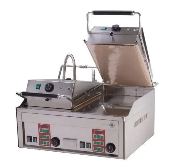 Achat Immédiat Clam de comptoir électrique surface lisse chrome durable avec 2 zones de cuisson