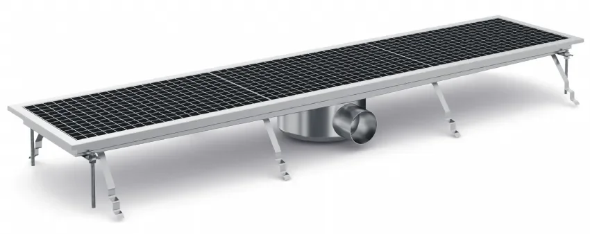 Grille d'evacuation canniveau de sol cuisine - 1368x300x140 mm Petit Prix