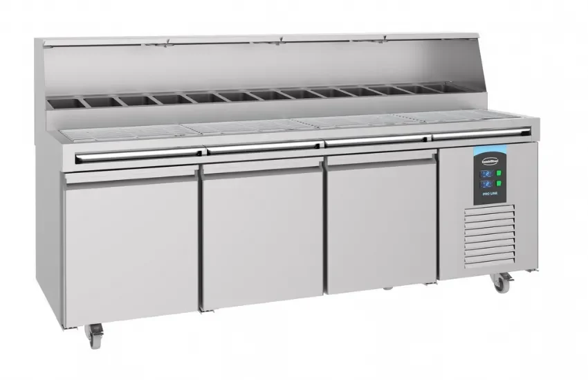 Table prép pour pizza 3 portes avec récupérateur de fromage Nouvel Arrivage