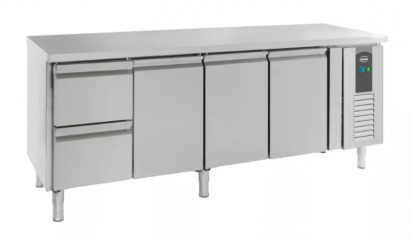Retour Gratuit Table réfrigérée 3 portes et 2 tiroirs