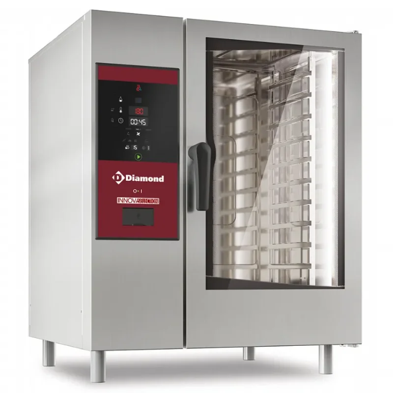 Top Vente Four mixte gaz vapeur boiler et convection 10 niveaux gn 1/1+ cleaning version as