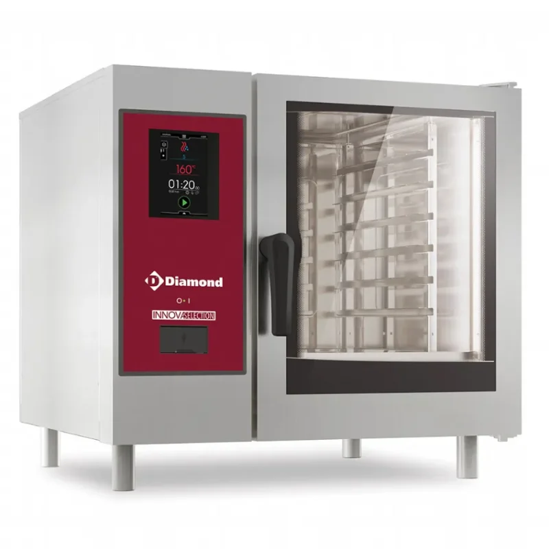 Vente Flash Four mixte électrique ""touch"" vapeur directe/convection 6 niveaux gn 1/1 + cleaning dim. 867x850xh808