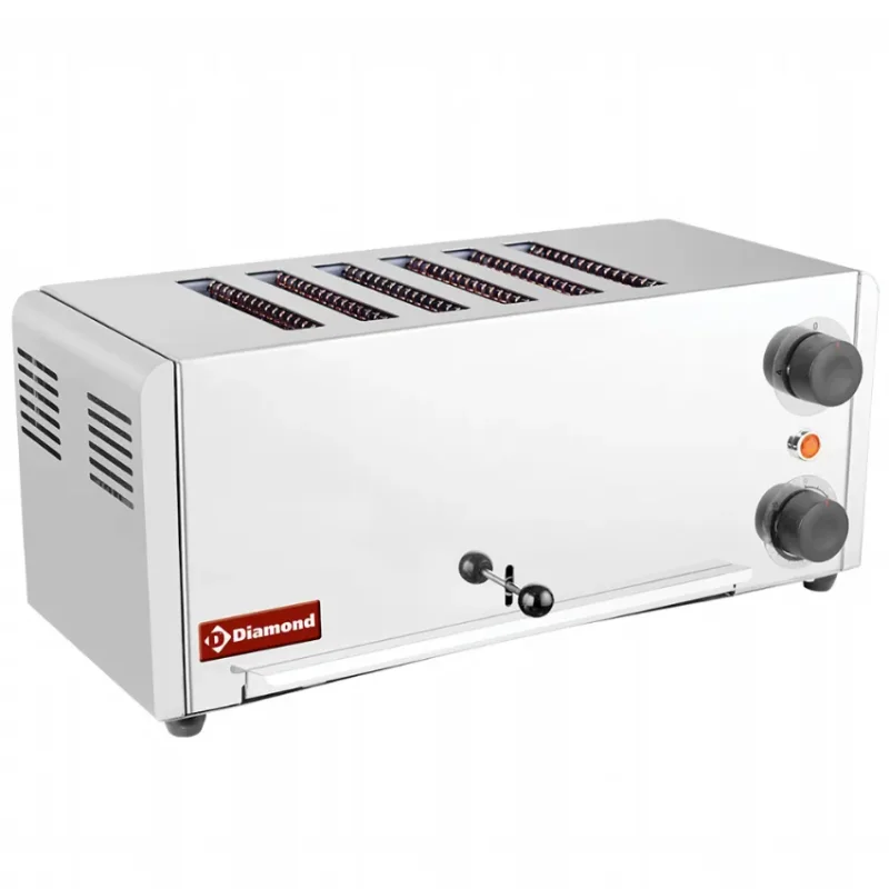 Toaster (grille-pain) électrique 6 tranches - acier inox. Solde