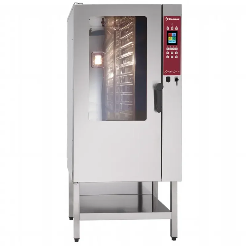 Four électrique ecran tactile vapeur/convection, 15 niveaux gn 1/1 - nettoyage automatique Populaire
