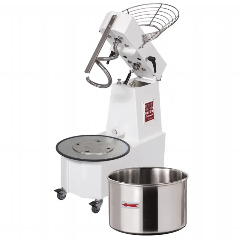 Pétrin à spirale 53 lt 2 vit. - tête relevable, cuve amovible - automatique, digitale, sur roues dim. 520x870xh770 Offre Du Jour