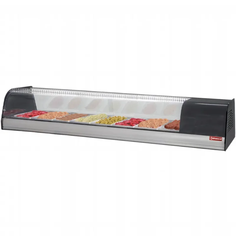 Dernier Modèle Vitrine à tapas réfrigérée, 8x gn 1/3 - 40 mm (inclus)