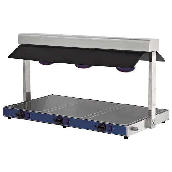 Offre Limitée Plan chauffe gn 1/1 inox à poser capacité 3 lampes halogènes puissance 1900 w