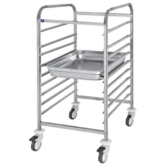 Chariot pour bacs gn inox - avec 9 niveaux gn 2/1 h=65 mm Soldes