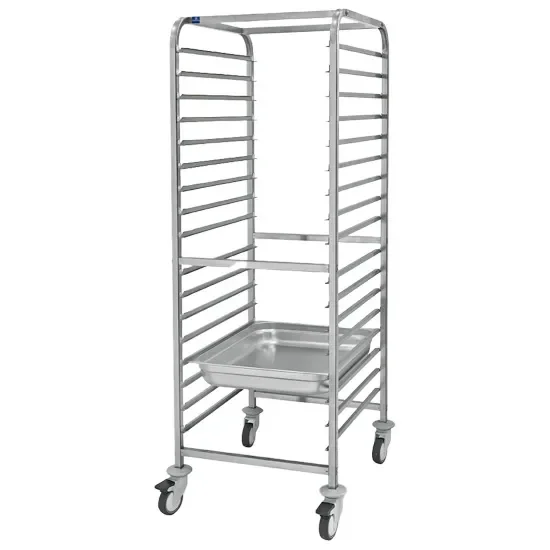 Nouvelle Collection Chariot pour bacs gn inox - avec 17 niveaux gn 2/1 h=65 mm et 590 x 680 x 1720 mm