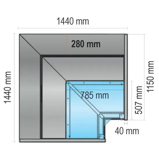Solde Vitrine réfrigérée ventilée à viande d’angle vitre droite température +2/+5°c