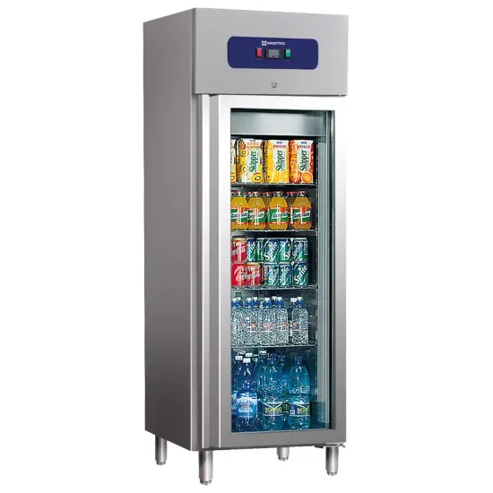 Congélateur inox porte vitrée température -10/-18°c et volume 400 l Super Prix