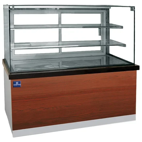 Comptoir réfrigéré pâtisserie ventilé vitre droite 2 étagères température +0/+8°c et 1800 x 780 x 1310 mm Bon Plan