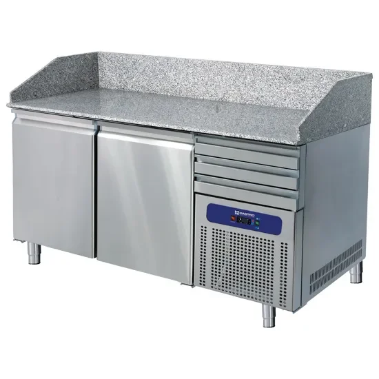 Table à pizza inox 2 portes 3 tiroirs température -2/+8°c 1650 mm Quantité Limitée