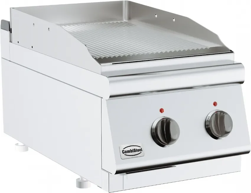 Quantité Limitée Plaques à snacker grill a électrique rainurées triphasé 400x700