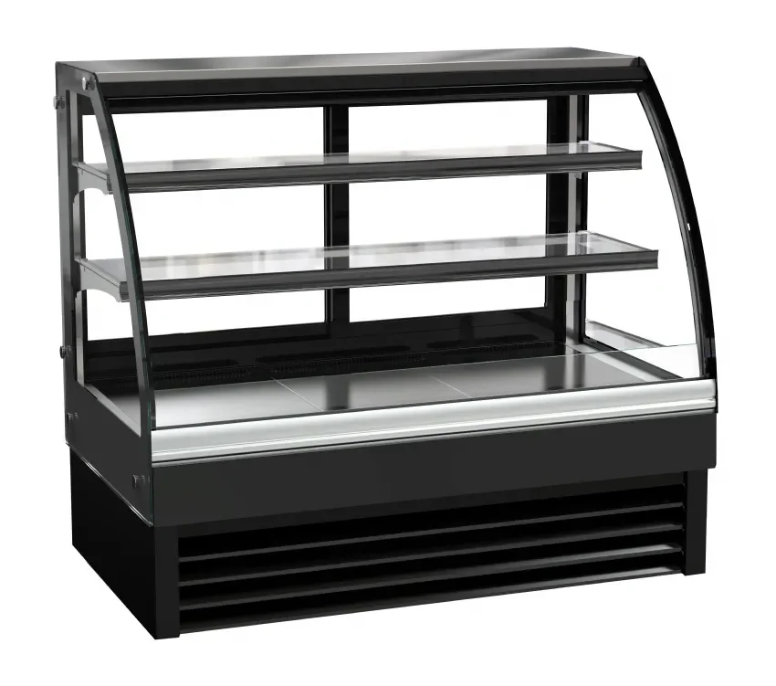 Dernière Chance Vitrine réfrigérée d'exposition vitre courbee noir de 270l longueur 1200