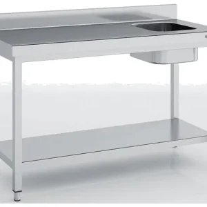 Acheter En Ligne Table chef en inox 2200x600x850 avec bac à droite