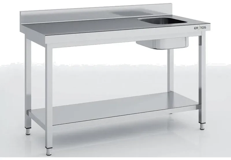 Acheter En Ligne Table chef en inox 2200x600x850 avec bac à droite